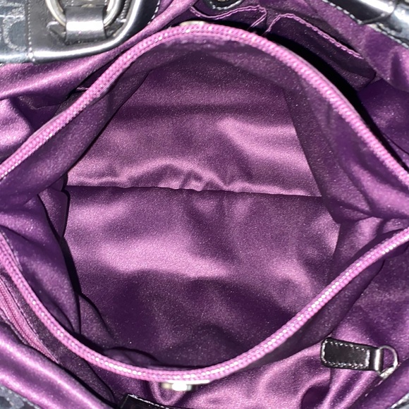 *SOLD*Coach Ashley Signature CC Sateen With Leather Satchel In Charcoal Metallic - Picture 14 of 15